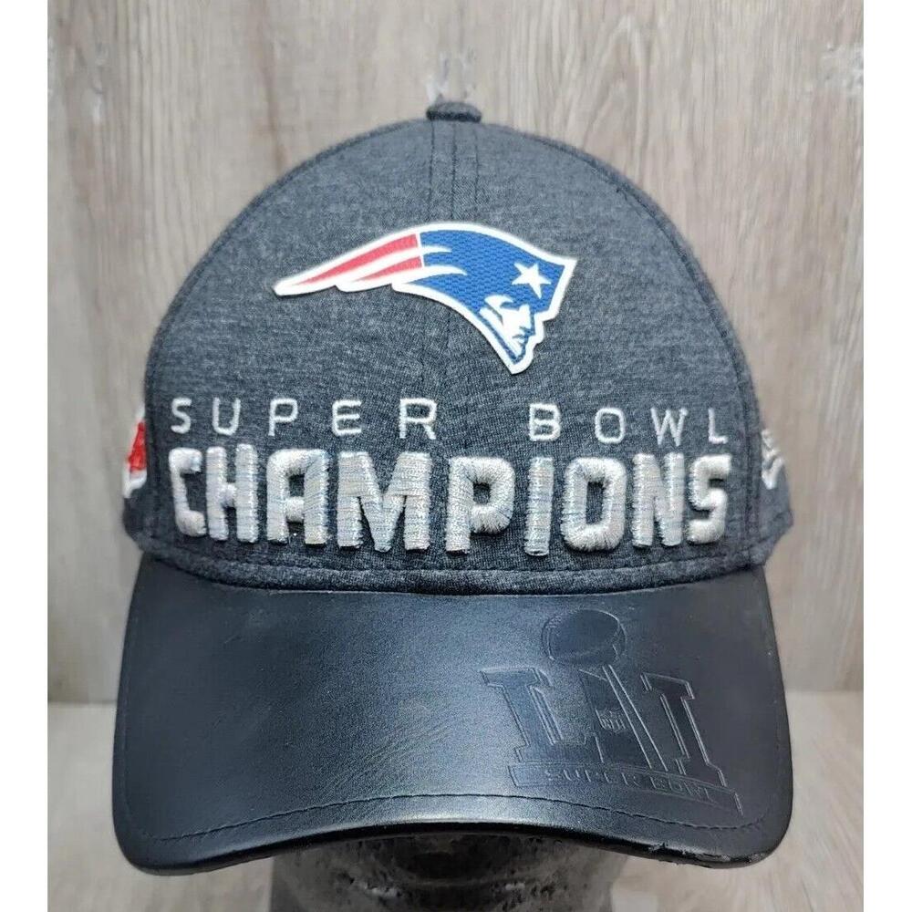 Patriots Super bowl Hat LI 51 New England Bill B. Tom B Adjustable Black Leather
